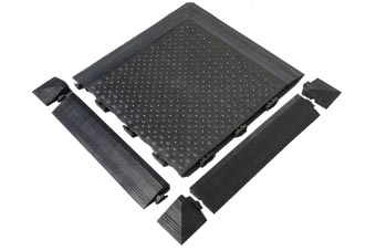 AerobiFlex Cushioned Aerobic Floor Tile with borders