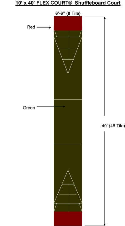 6.5 x 40 shuffleboard Court